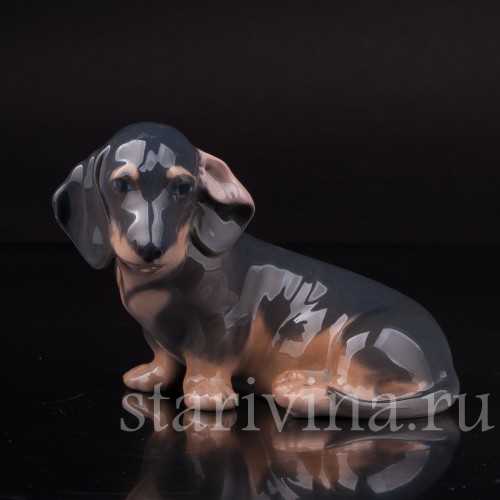 Фарфоровая статуэтка собаки Такса, Royal Copenhagen, Дания, 1957 г.