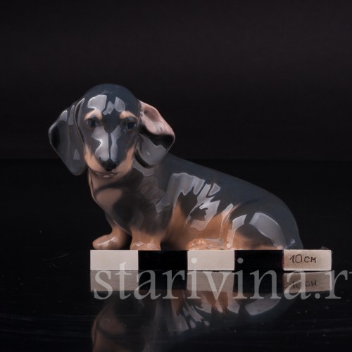 Фарфоровая статуэтка собаки Такса, Royal Copenhagen, Дания, 1957 г.