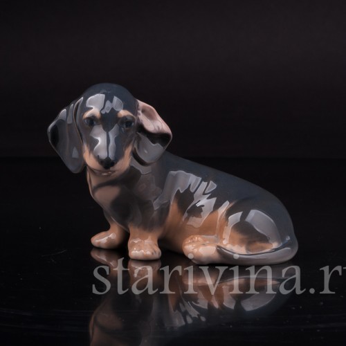 Фарфоровая статуэтка собаки Такса, Royal Copenhagen, Дания, 1957 г.