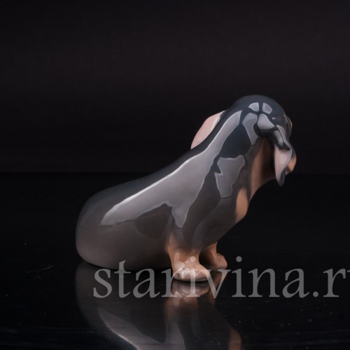 Фарфоровая статуэтка собаки Такса, Royal Copenhagen, Дания, 1957 г.