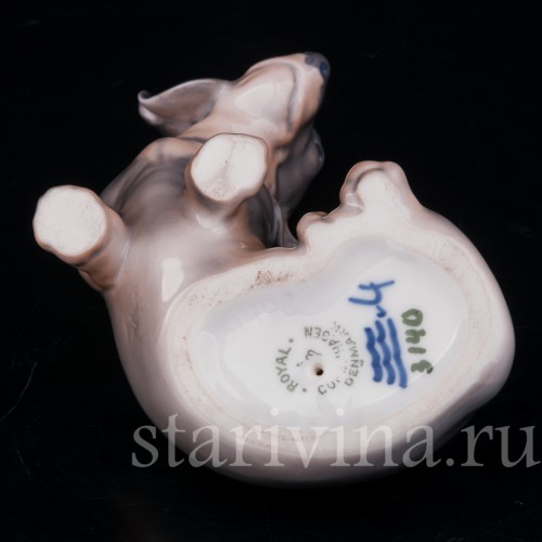 Фарфоровая статуэтка собаки Такса, Royal Copenhagen, Дания, 1957 г.