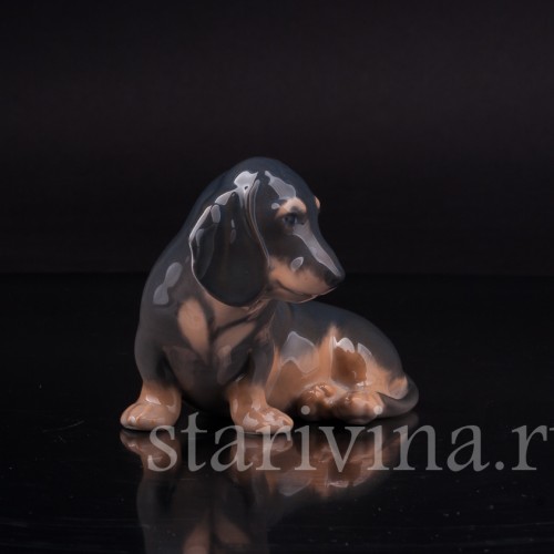 Фарфоровая статуэтка собаки Такса, Royal Copenhagen, Дания, 1957 г.