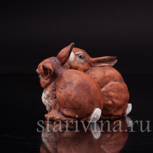 Фарфоровая фигурка Два кролика, Alka Kaiser, Германия, 1979-90 гг.