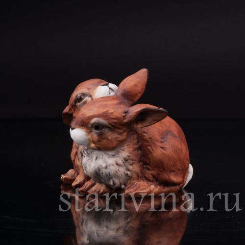 Фарфоровая фигурка Два кролика, Alka Kaiser, Германия, 1979-90 гг.
