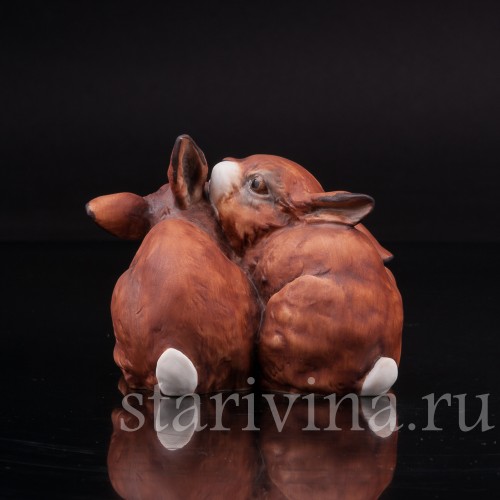 Фарфоровая фигурка Два кролика, Alka Kaiser, Германия, 1979-90 гг.