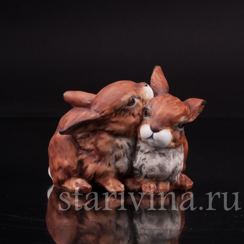Фарфоровая фигурка Два кролика, Alka Kaiser, Германия, 1979-90 гг.