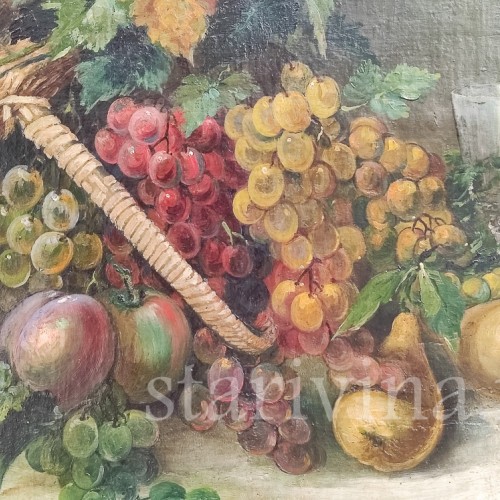 Картина маслом Натюрморт с кувшином и виноградом, Германия, 1924 год.