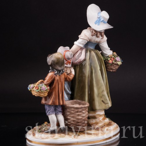 Фарфоровая композиция Цветочники, Ernst Bohne Sohne, Германия, 1900 гг.