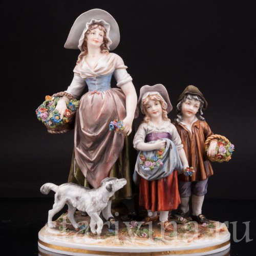 Фарфоровая композиция Цветочники, Ernst Bohne Sohne, Германия, 1900 гг.