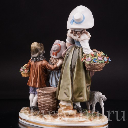 Фарфоровая композиция Цветочники, Ernst Bohne Sohne, Германия, 1900 гг.