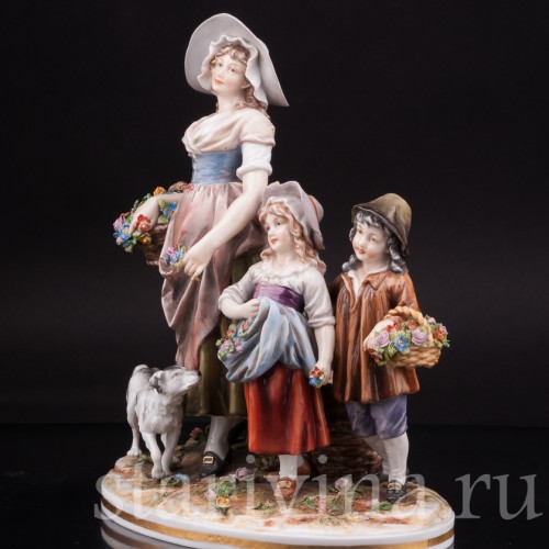 Фарфоровая композиция Цветочники, Ernst Bohne Sohne, Германия, 1900 гг.