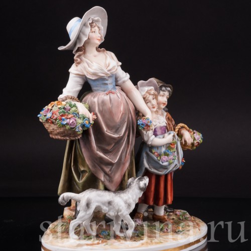 Фарфоровая композиция Цветочники, Ernst Bohne Sohne, Германия, 1900 гг.