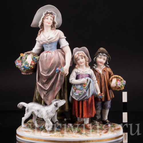 Фарфоровая композиция Цветочники, Ernst Bohne Sohne, Германия, 1900 гг.