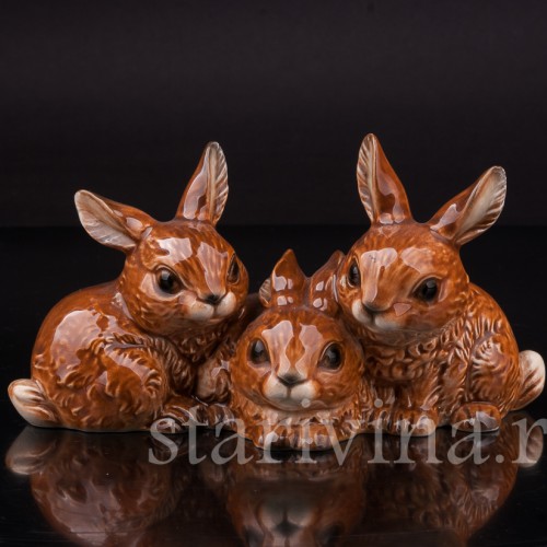 Фигурка из фарфора Три зайчика, Goebel, Германия, до 1990 г.