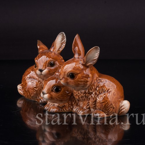 Фигурка из фарфора Три зайчика, Goebel, Германия, до 1990 г.