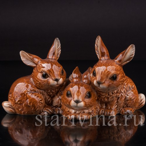 Фигурка из фарфора Три зайчика, Goebel, Германия, до 1990 г.