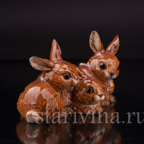 Фигурка из фарфора Три зайчика, Goebel, Германия, до 1990 г.