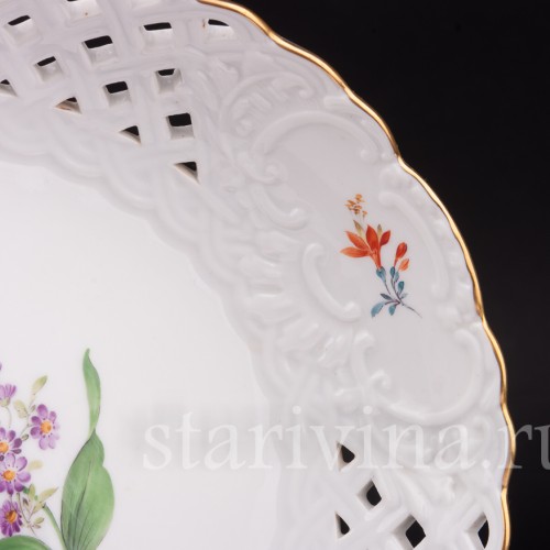 Декоративное фарфоровое Блюдо желтый тюльпан, Meissen, Германия, 1982 г.