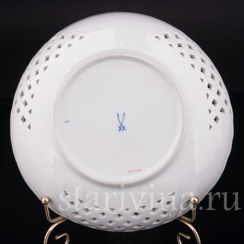 Декоративное фарфоровое Блюдо желтый тюльпан, Meissen, Германия, 1982 г.