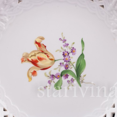 Декоративное фарфоровое Блюдо желтый тюльпан, Meissen, Германия, 1982 г.