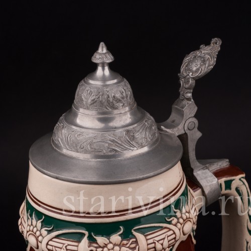 Старинная пивная кружка "Не будь камнем!", 1 л, Jakob Goldschmidt, Германия, кон. 19 - нач. 20 вв.