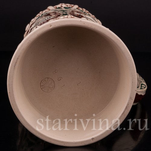 Старинная пивная кружка "Не будь камнем!", 1 л, Jakob Goldschmidt, Германия, кон. 19 - нач. 20 вв.