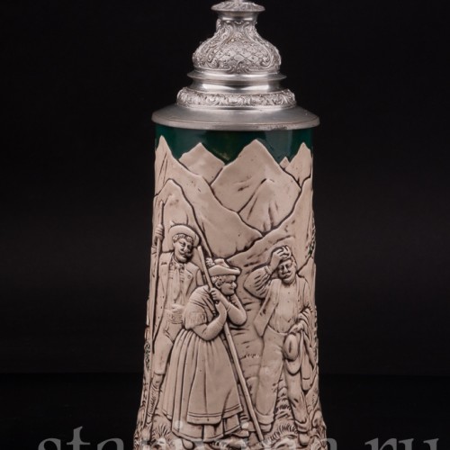 Пивная кружка "Ещё два часа!" 0.5 л, Rosskopf & Gerz, Германия, 1901-1917 гг.