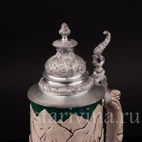 Пивная кружка "Ещё два часа!" 0.5 л, Rosskopf & Gerz, Германия, 1901-1917 гг.