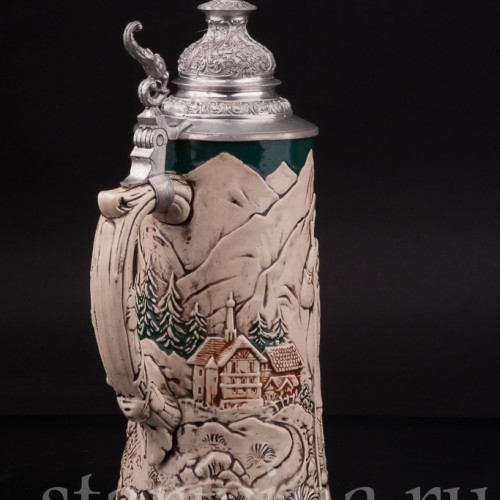 Пивная кружка "Ещё два часа!" 0.5 л, Rosskopf & Gerz, Германия, 1901-1917 гг.