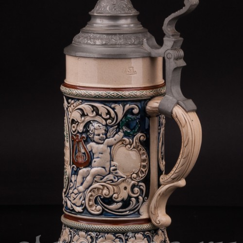 Старинная пивная кружка Трубач из Зекингена, 0.5 л, Reinhold Hanke, Германия, кон. 19 - нач. 20 вв.