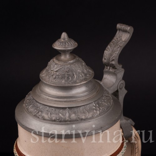 Старинная пивная кружка Трубач из Зекингена, 0.5 л, Reinhold Hanke, Германия, кон. 19 - нач. 20 вв.