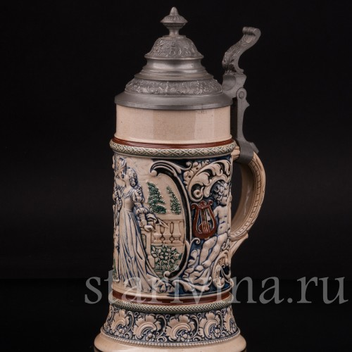 Старинная пивная кружка Трубач из Зекингена, 0.5 л, Reinhold Hanke, Германия, кон. 19 - нач. 20 вв.