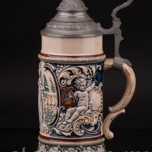 Старинная пивная кружка Трубач из Зекингена, 0.5 л, Reinhold Hanke, Германия, кон. 19 - нач. 20 вв.