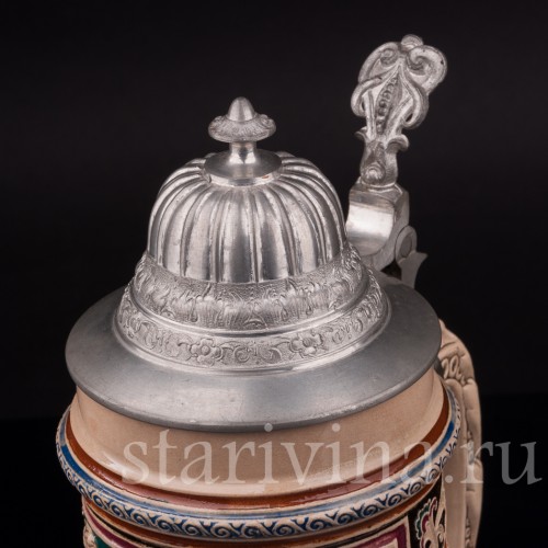 Старинная пивная кружка Садись рядом, 0.5 л, Dumler & Breiden, Германия, нач. 20 в.