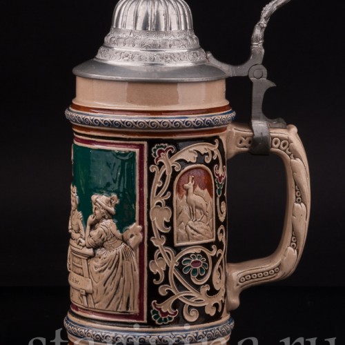 Старинная пивная кружка Садись рядом, 0.5 л, Dumler & Breiden, Германия, нач. 20 в.