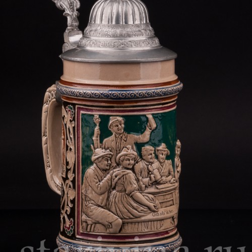 Старинная пивная кружка Садись рядом, 0.5 л, Dumler & Breiden, Германия, нач. 20 в.