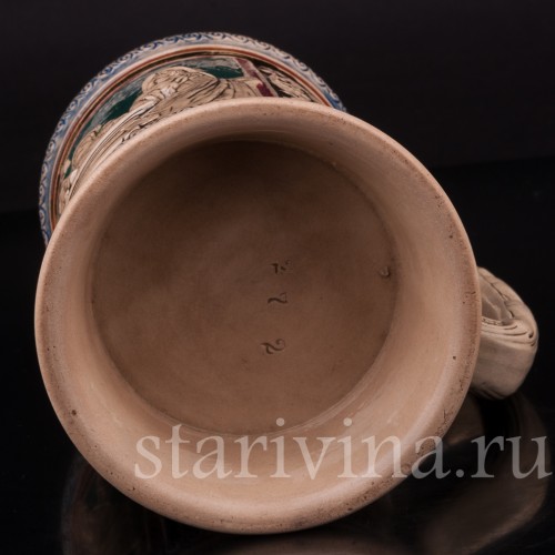 Старинная пивная кружка Садись рядом, 0.5 л, Dumler & Breiden, Германия, нач. 20 в.