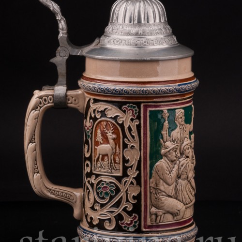 Старинная пивная кружка Садись рядом, 0.5 л, Dumler & Breiden, Германия, нач. 20 в.