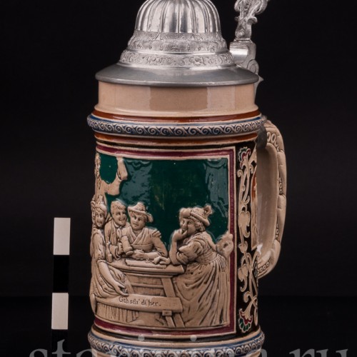 Старинная пивная кружка Садись рядом, 0.5 л, Dumler & Breiden, Германия, нач. 20 в.