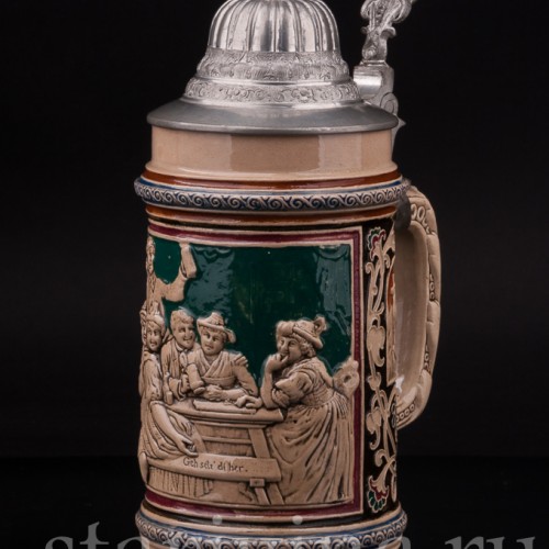 Старинная пивная кружка Садись рядом, 0.5 л, Dumler & Breiden, Германия, нач. 20 в.