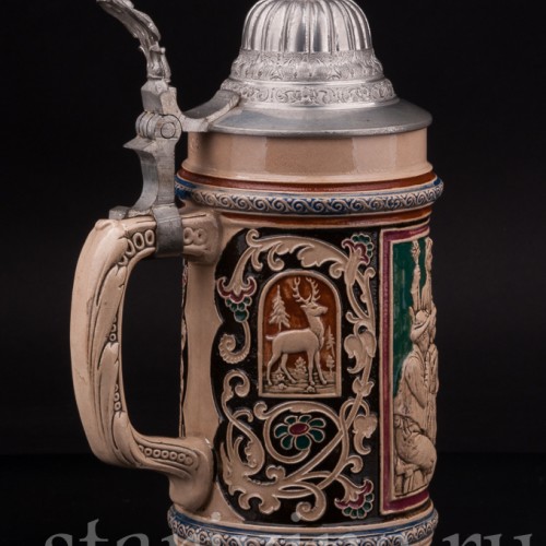 Старинная пивная кружка Садись рядом, 0.5 л, Dumler & Breiden, Германия, нач. 20 в.