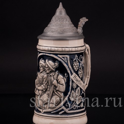 Старинная пивная кружка Хмель и солод, 0,5 л, Wick Werke AG, Германия, 1920-50 гг.