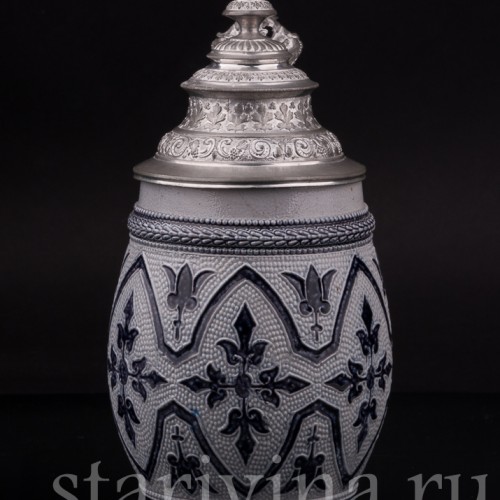 Старинная пивная кружка Листья, 0.5 л, Simon Peter Gerz, Германия, пер. пол. 20 в.