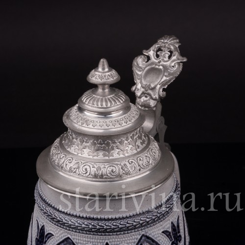 Старинная пивная кружка Листья, 0.5 л, Simon Peter Gerz, Германия, пер. пол. 20 в.