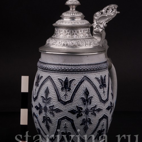 Старинная пивная кружка Листья, 0.5 л, Simon Peter Gerz, Германия, пер. пол. 20 в.