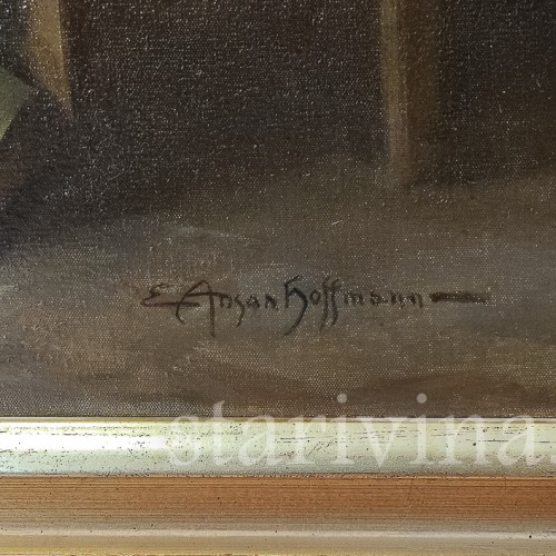 Картина маслом Игроки в карты, Германия, перв. пол. 20 в.