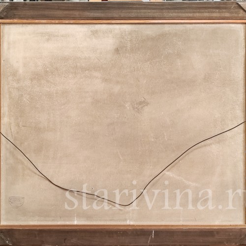 Картина маслом Курящие мужчины в гостиной, Германия, перв. пол. 20 в.