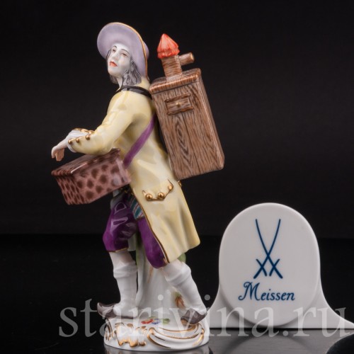 Фарфоровая статуэтка Шарманщик, Cries de Paris, Meissen, Германия, 1987 г.