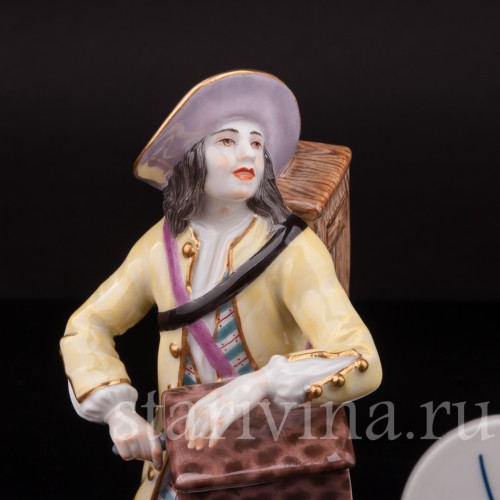 Фарфоровая статуэтка Шарманщик, Cries de Paris, Meissen, Германия, 1987 г.