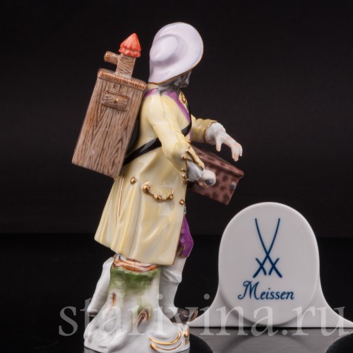 Фарфоровая статуэтка Шарманщик, Cries de Paris, Meissen, Германия, 1987 г.